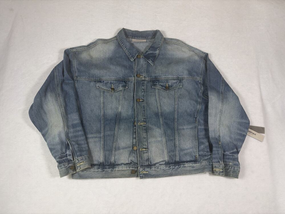 Fear of God Essentials FW22 Indigo Denim Trucker Jacket Men’s Medium Oversized